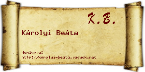 Károlyi Beáta névjegykártya